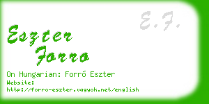 eszter forro business card